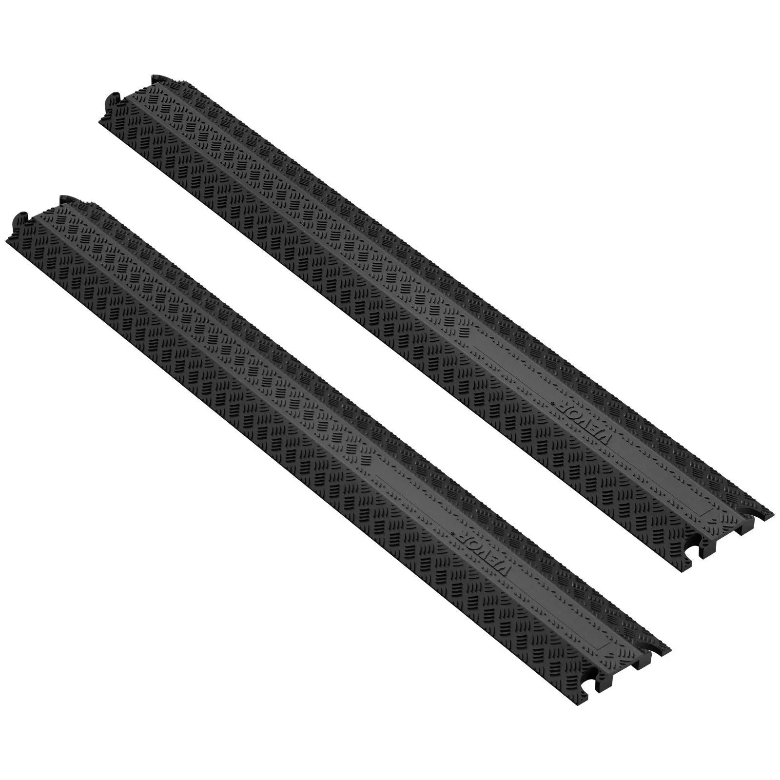 【summerfinds】SKYSHALO 2-Pack Black 1-Channel Cable Protection Ramps, 2000 lbs Per Axle Capacity, 3.09 lbs, 39.37x5.12x0.79 in, Shock-Absorbent Cord Covers for Hoses, Indoor & Outdoor Home Use