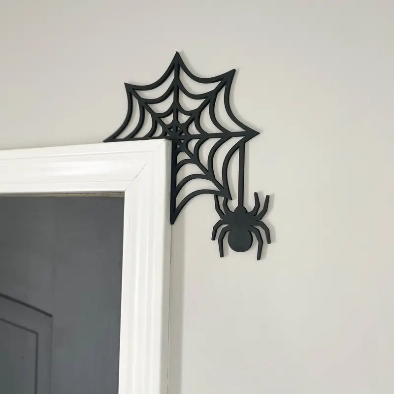 Spider Web, Witch, Cat or Bats Halloween Door or Window Trim Decor
