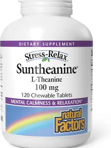 Natural Factors Stress-Relax Suntheanine L-Theanine 100 mg - 120 Chewable Tablets
