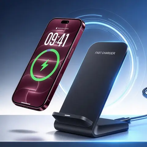 Wireless Charger Stand for iPhone Duo/18/17/16/15/14/13/12/11/X/8, 20W Fast Charging Dock Station for Samsung Galaxy S26/S25/S24/S23