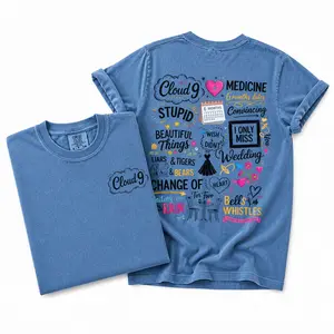 Cloud 9 2026 6 Months Later Country Concert 2 Sided Comfy Tee Pure Cotton Fabric Casual Short Sleeve Soft-Washed T-Shirt Trendy Tops for Women for Men