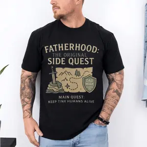 Fatherhood Side Quest T-Shirt, Father's Day Gift, Dunge0ns And Drag0ns Sweatshirt, Funny Dad Tee