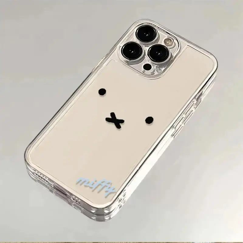 Kawaii Miffy Phone Case Silicone anti-drop simple all-wrap soft case For iPhone 17 16 15 14 13 12 11 Pro Max Plus Air - Top Fan's Phone Case Cover as Perfect Gift Get Ready for Halloween