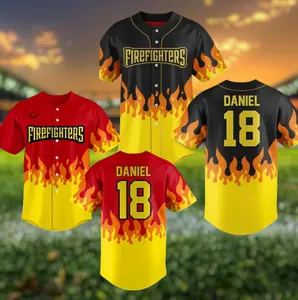Men’s Baseball Jersey Shirt, the FirefightersBanana Ball Baseball Jersey, Casual Game Day Outfit #baseballjersey #streetstyle #gamedayfit #summerwardrobe #trendalert
