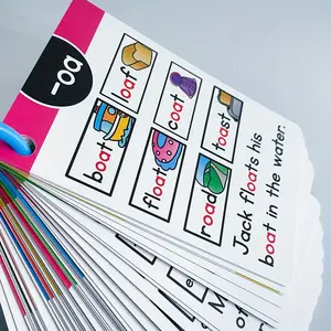 LACHILLY 64 I Can Read Phonetic Transcription Cards - CVC Vocabulary Learning Cards with Color Illustrations, Games, Memory Teaching Aids, Durable Paper Materials, Phonetic Transcriptions, English Teaching Materials, Cards, School Supplies