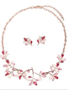 Women's Wedding Jewelry Set, Plum Crystal Necklace Elegant Gift Choice, New Year Gift Celebrate Holidays Send Girlfriend Valentine's Day Present