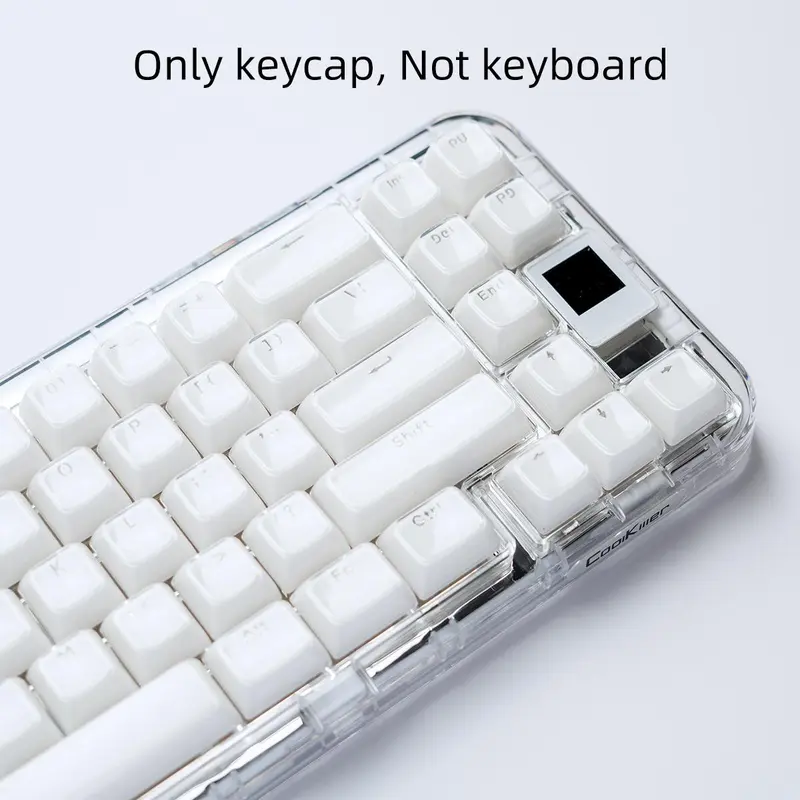 Artificial Crystal Translucent Keyboard Keycap, PC Dual Color Injection Molding Keycap, Compatible with 6.25U Space 61 68 75 84 87 98 99 100 104 108