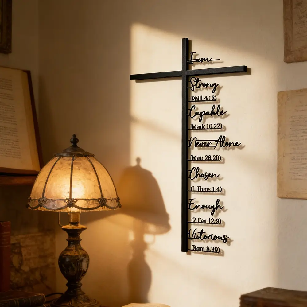Metal Cross Wall Art Decor, Stylish Religious Decor, Jesus Crucifix Statue Painting, Christian Theme Home Decoration, Ideal Gift for Christians, Religious Decorations