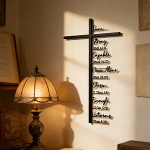 Metal Cross Wall Art Decor, Stylish Religious Decor, Jesus Crucifix Statue Painting, Christian Theme Home Decoration, Ideal Gift for Christians