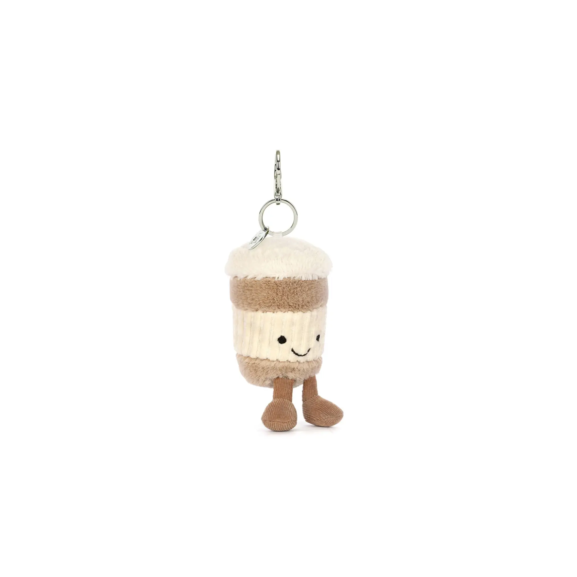Jellycat Coffee-to-Go Bag Charm - Cute Mini Stuffed Animal Keyring, Soft Bag Charm, Birthday Gift for Kids, Collectors' Fashion Accessory