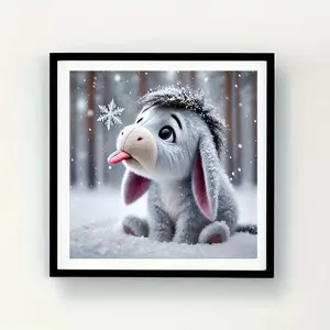 Frameless Diamond Painting Donkey Theme, 5D Full Round Design Art Craft, Mosaic Wall Decor, Creative Handmade Holiday Gift for Adults Beginners