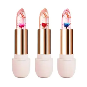 Crystal Semi-Transparent Color-Changing Lipstick, Moisturizing Hydrating Water Sensation Lip Balm, Long-Lasting Glossy Finish Makeup