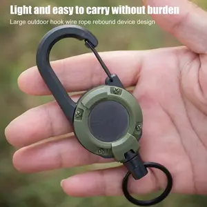 Automatic Retractable Wire Rope Anti Theft Easy-to-pull Buckle Rope Elastic Keychain Sporty Retractable Key Ring Anti Lost tool