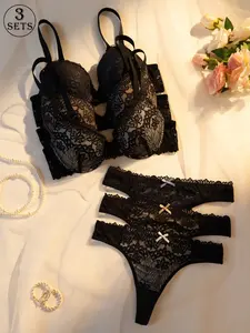 3 sets Women's underwear set Gather anti-sagging supportive bra Comfortable and light to wear