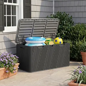 Tobeos 60/110 Gallon Outdoor Storage Box, HDPE Deck Box with Lockable Lid, Weather-Resistant Storage Chest for Patio Cushions and Garden Tools