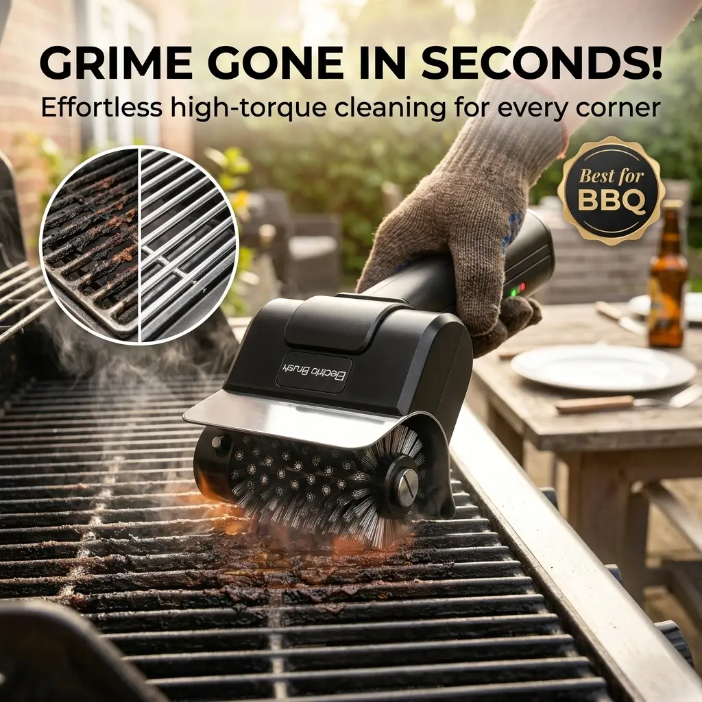 Electric BBQ Grill Brush –  Cordless Rechargeable Grill Cleaner with High-Speed Motor, Stainless Steel Bristles & Automatic Heavy-Duty Cleaning summerwins Barbecue Accessories Grilling Accessories