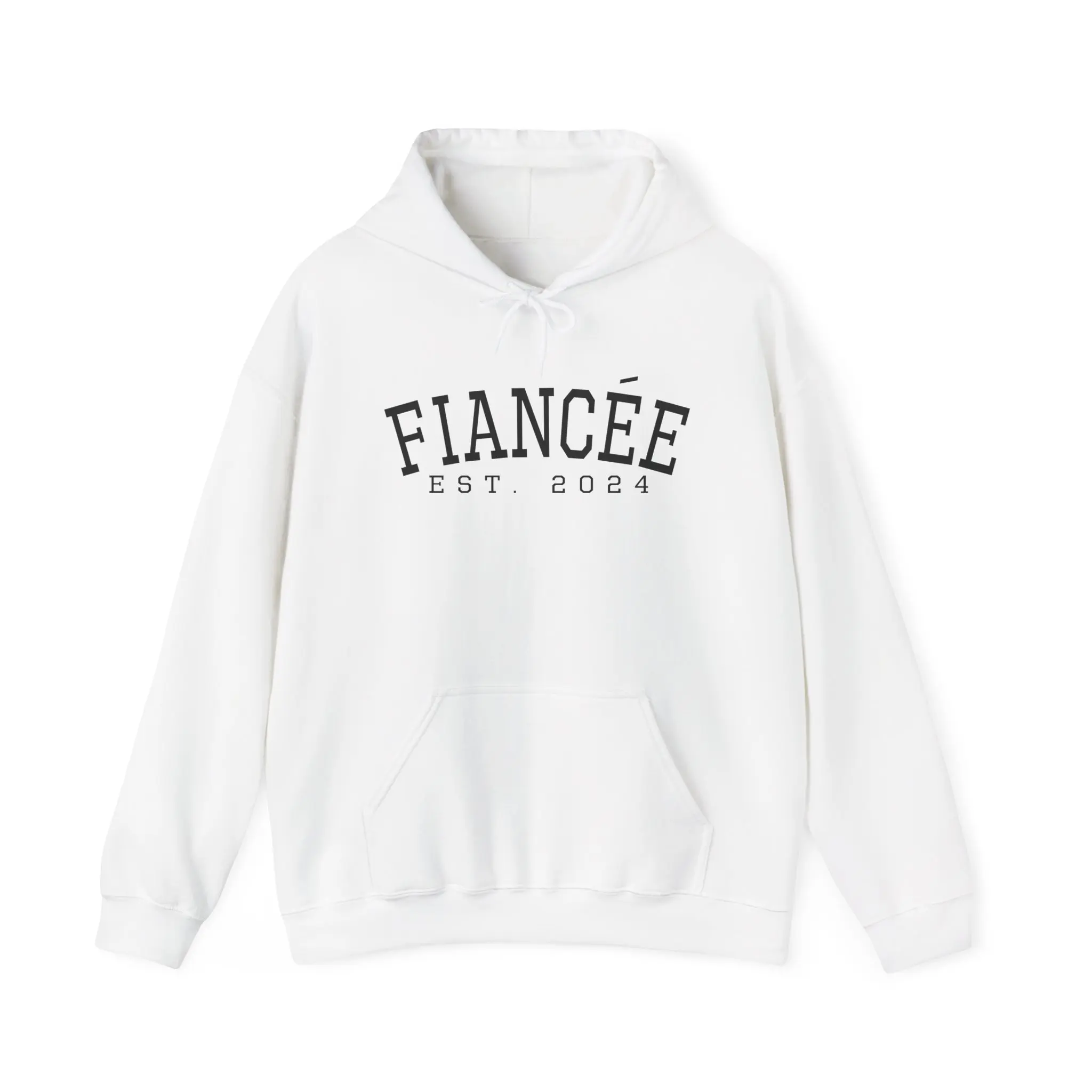 Custom fiancée 2024 activewear, fiancée est hoodie, Bride, Engagement, personalized Unisex Heavy Blend™ Hooded Sweatshirt