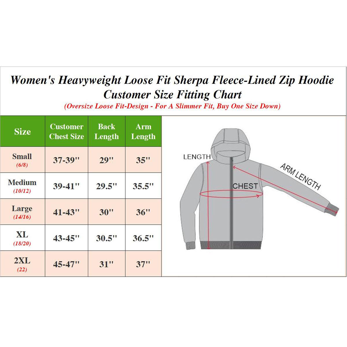 Women's Regular Fit Heavyweight Sherpa Fleece Lined Hoodies Women's Regular Fit Heavyweight Sherpa Fleece Lined Hoodies