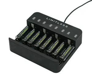 Limitless Rechargeable Batteries with Charging Dock & 8AA Batteries