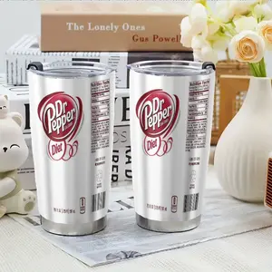 1pc 20oz Diet Dr Pepper Insulated Cup, Stainless Steel Travel Mug, Leak-Proof Dual Wall, Suitable for Travel Office Home Indoor Outdoor Use