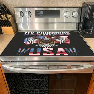 1PC heat insulation pad July Fourth Patriotic Eagle USA Felt Heat Resistant Mat - Non-Slip Washable Dust-Proof Kitchen Decor Pad for Stove, Table, Washer, Fridge, Bathroom & Appliances