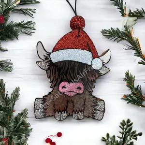 Highland Cow Christmas Car Freshie Air Freshener
