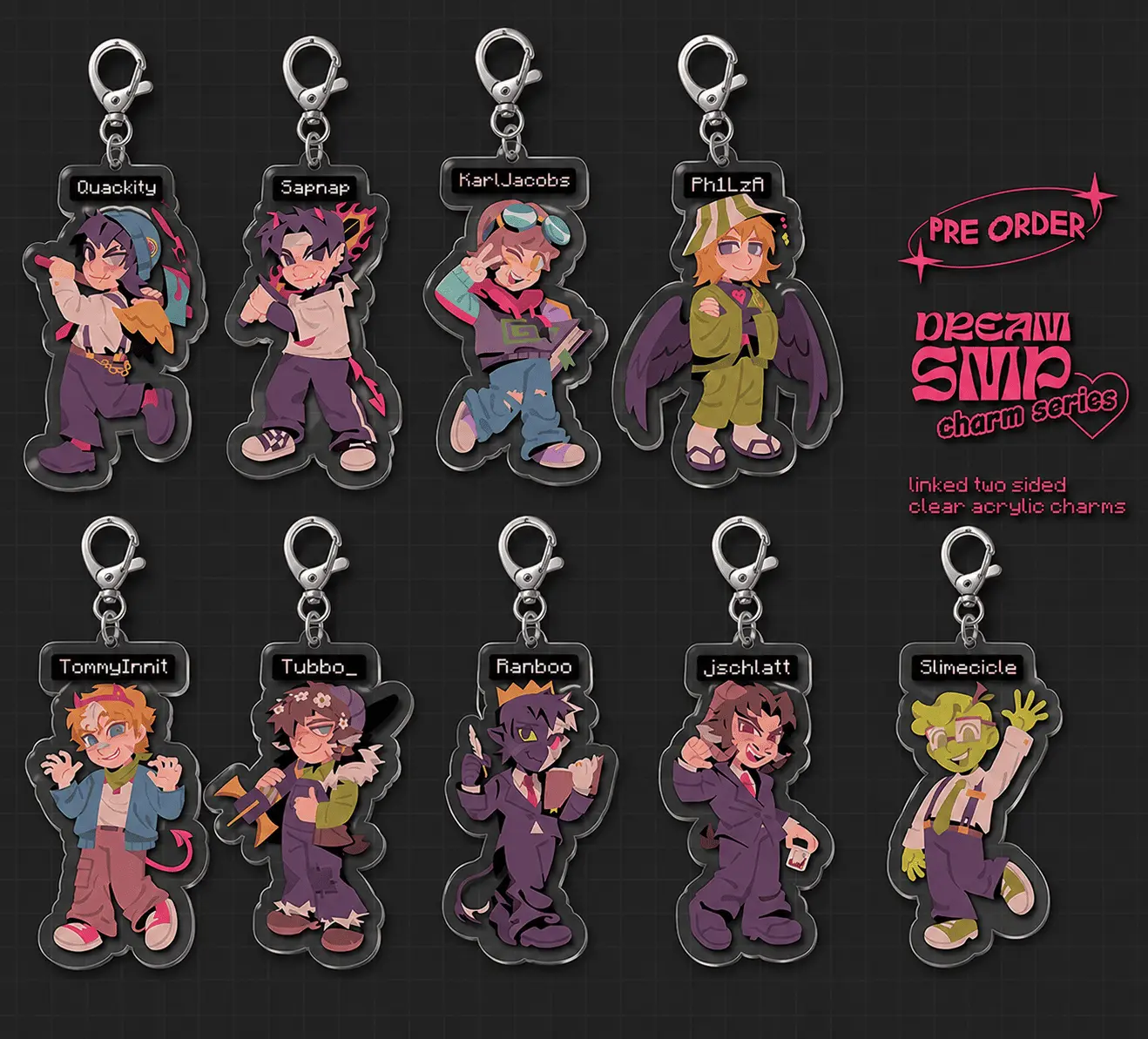 Dream SMP Linked Acrylic Keychains , Great For Daily Use Or As Thoughtful Little Gifts For Your Friends And Yourself