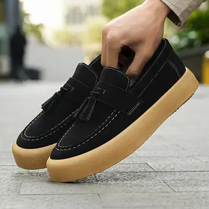 Men's Slip-On Casual Sneakers - Low-Top Breathable PU & PVC Construction, EVA Cushioned Insole, Round Toe Design for All-Season Footwear Boy