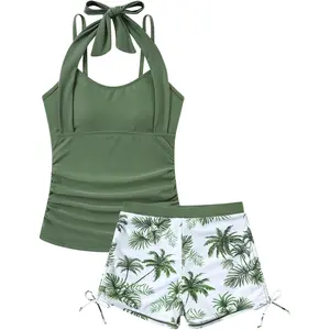 Girls Tankini Swimsuit 2 Piece Halterneck Bathing Suit for Teens Size 7-16