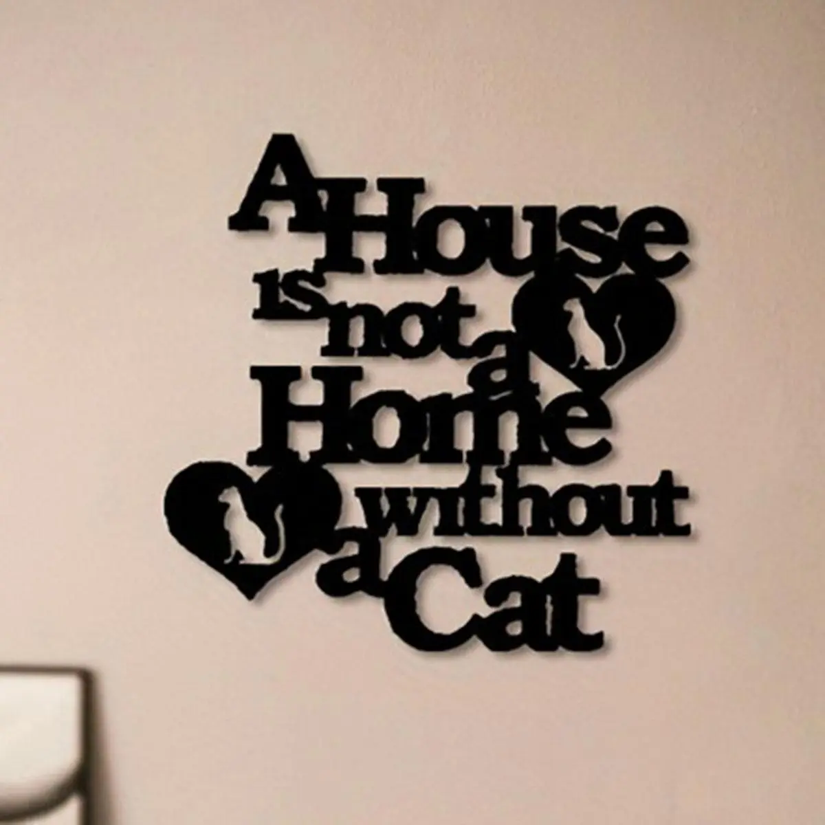 Heart Shaped Cat Silhouette Wall Art, Metal Wall Decor, Wall Art Decor for Home Living Room Bedroom Office, Ornaments, Wall Decoration