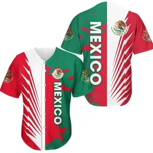 Mexico Baseball Jersey: Mexican Flag Patriotic Tee O6