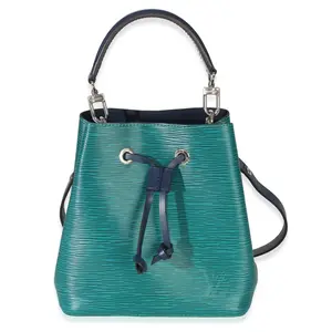 Pre-owned Louis Vuitton leather Shoulder Bags NY155144 Emerald Indigo Epi Neonoe Bb