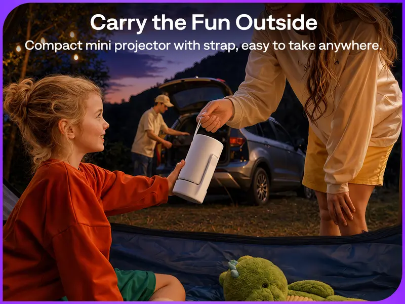 Projector carried using its strap