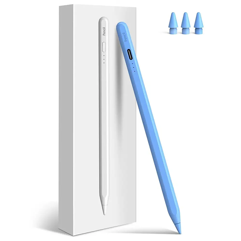 iPad Pencil 6th-11th Generation,10 Mins Fast Charge Stylus Pen,Palm Rejection&Tilt Sensitivity,Compatible with Apple Pencil 1st/2nd iPad Pro 11"/12.9"/M4, Air 3/4/5/M2/M3, Mini 5/6 Blue