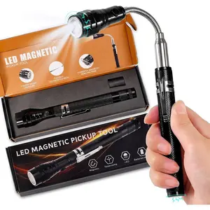 LED Magnetic Flashlight,Extendable and Flexible Magnetic Flashlight with Telescoping Magnet Pickup Tool,Magnet Flashlight for Precision Work,Christmas Gifts, Gifts for Men, Pick-up Tool for Adults