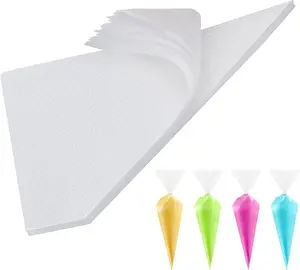 100 Pcs Disposable Mini Piping Bags 8 Inch Pastry Bag Pastry Crimpers Small Piping Bags Disposable Pastry Bags for Cake Macarons Dessert Decorations Cookies Baking Cupcakes (Clear) Engorgio