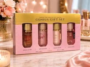 EMPER Genius Gift Set 4 Piece Perfume Collection 100ml Luxury Eau De Parfum Set with Genius Lover Blush Selina and Rose Fragrances
