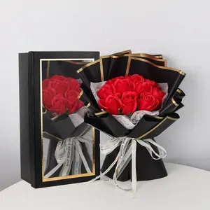 Artificial Roses Bouquet, 1 Box Romantic Eternal Flower with Gift Box, Artificial Flowers Gifts for Loved Ones, Suitable for Birthday, Wedding, Anniversary