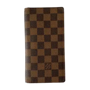 Pre-owned Louis Vuitton Wallet Small Leather Goods damier brown checkbook MI0011 authentic with COA