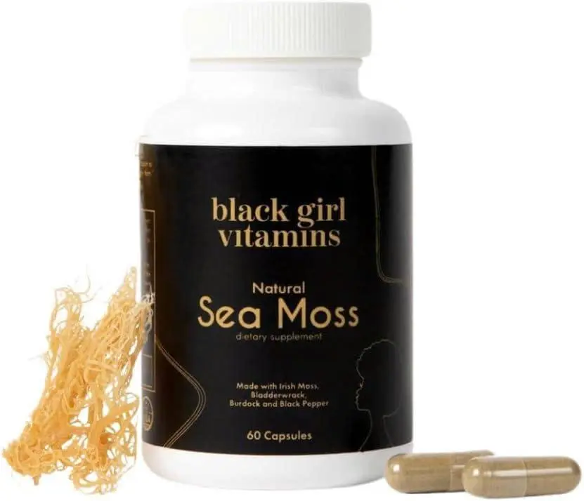 Black Girl Vitamins Organic Sea Moss Capsules – 92 Minerals Superfood Supplement | Vegan Sea Moss Pills for Thyroid, Digestive & Immune Support | Black-Owned, Non-GMO