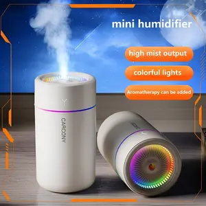 Portable Mini Humidifier,280ml USB Cool Mist Small Humidifier with Colorful Lights. Perfect for Bedroom, Office, Plants, travel & Car