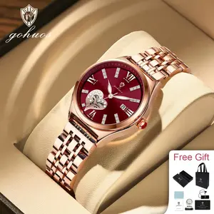 GOHUOS Luxury Watches For Women Waterproof Luminous Date Stainless Steel Woman Watch Elegant Fashion Quartz Ladies Wristwatch Elegant Watches couple&birthday gift