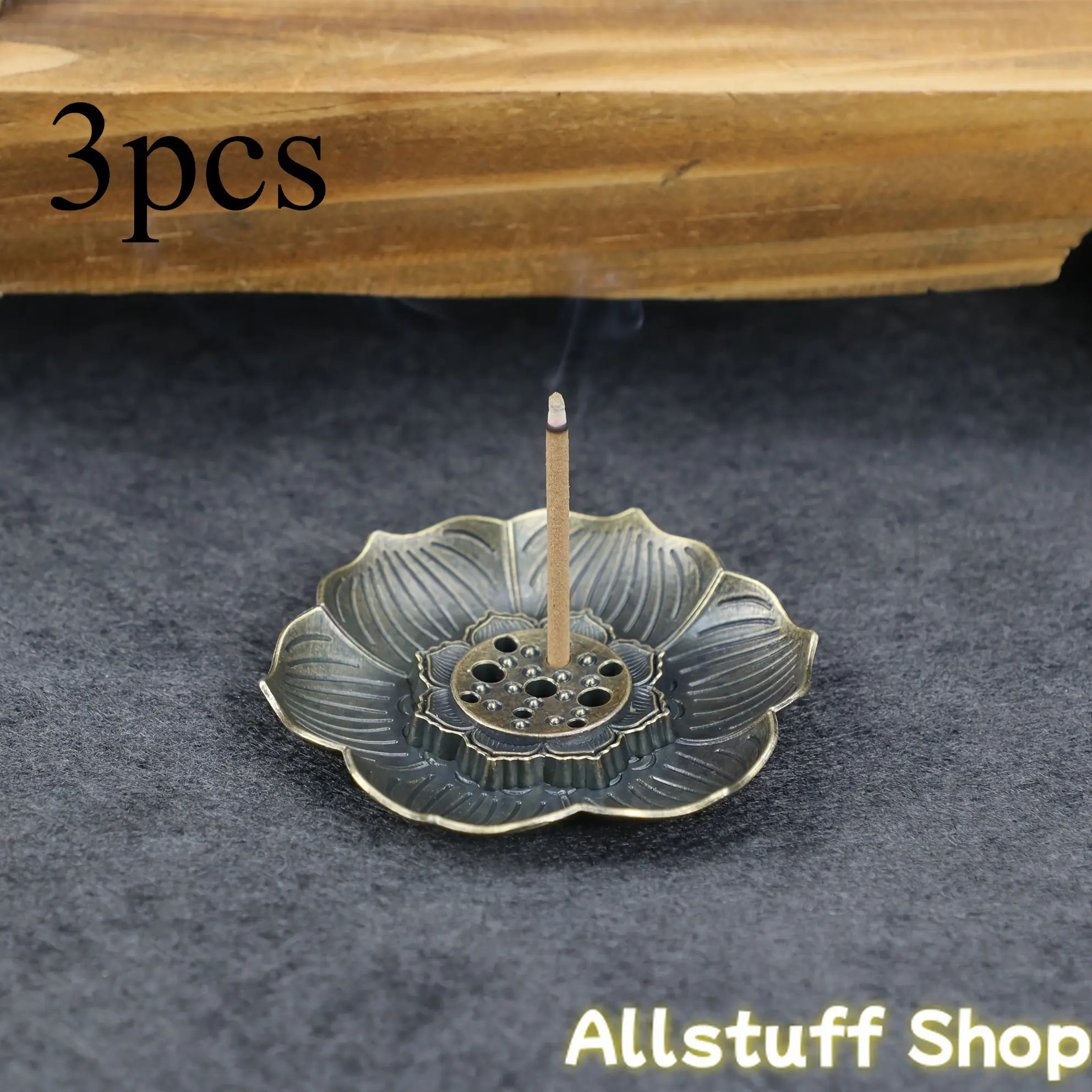 Chinese Style 3pc Plum Blossom Incense Holder Plate, Zinc Alloy Multi-Incense Position Design, Used with Incense Sticks, New Chinese Style Incense Tool, Office Decompression Artifact, Suitable for And Meditation