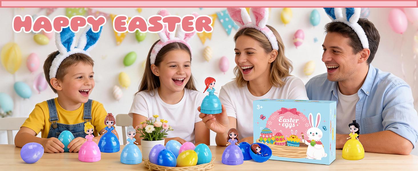 Easter Gifts for Kids, 12 Piece Prefilled Easter Egg,Perfect for 3+ Year Old Boys and Girls, Ideal for Easter Basket Stuffers