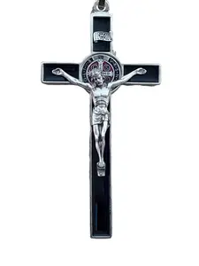 Saint Benedict Metal Cross Black Color 7.87 inch