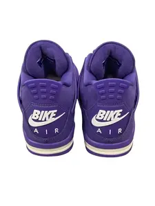 Brand New in Box Purple Suede Retro Basketball Sneakers Mid-Top Mesh Panel Air Cushion Rubber Sole Trendy Athletic Casual Shoes