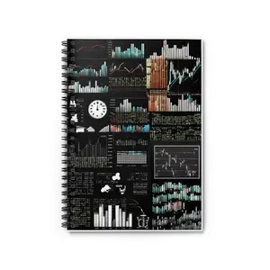 Stock Market-Inspired Spiral Notebook - Finance Enthusiast's Journal - Unique Trading Design - Investor Gift Spiral Notebook - Ruled Line