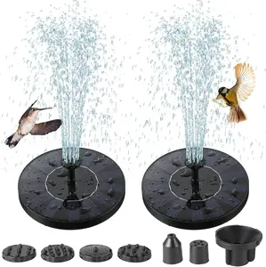 Solar Bird Bath Fountain with 8 Nozzles, Solar Fountain Pump for Bird Bath with Brackets, Solar Powered Floating Water Fountain Pump for Bird Bath, Ponds, Garden, Fish and Outdoor