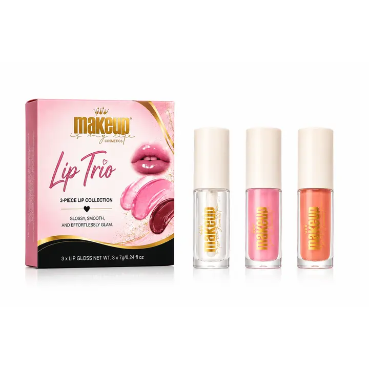 Naturally Yours Lip Trio, Long-Lasting Beauty Makeup Lipstick & Lip Gloss Set for Daily Wear