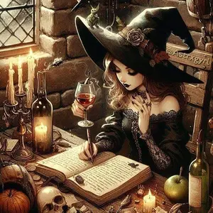 5D DIY Diamond Arts Colorful Painting Kit, 1 Set Witch & Book Pattern Diamond Arts Colorful Painting without Frame, DIY Decor Painting for Bedroom, Diamond Painting Kits